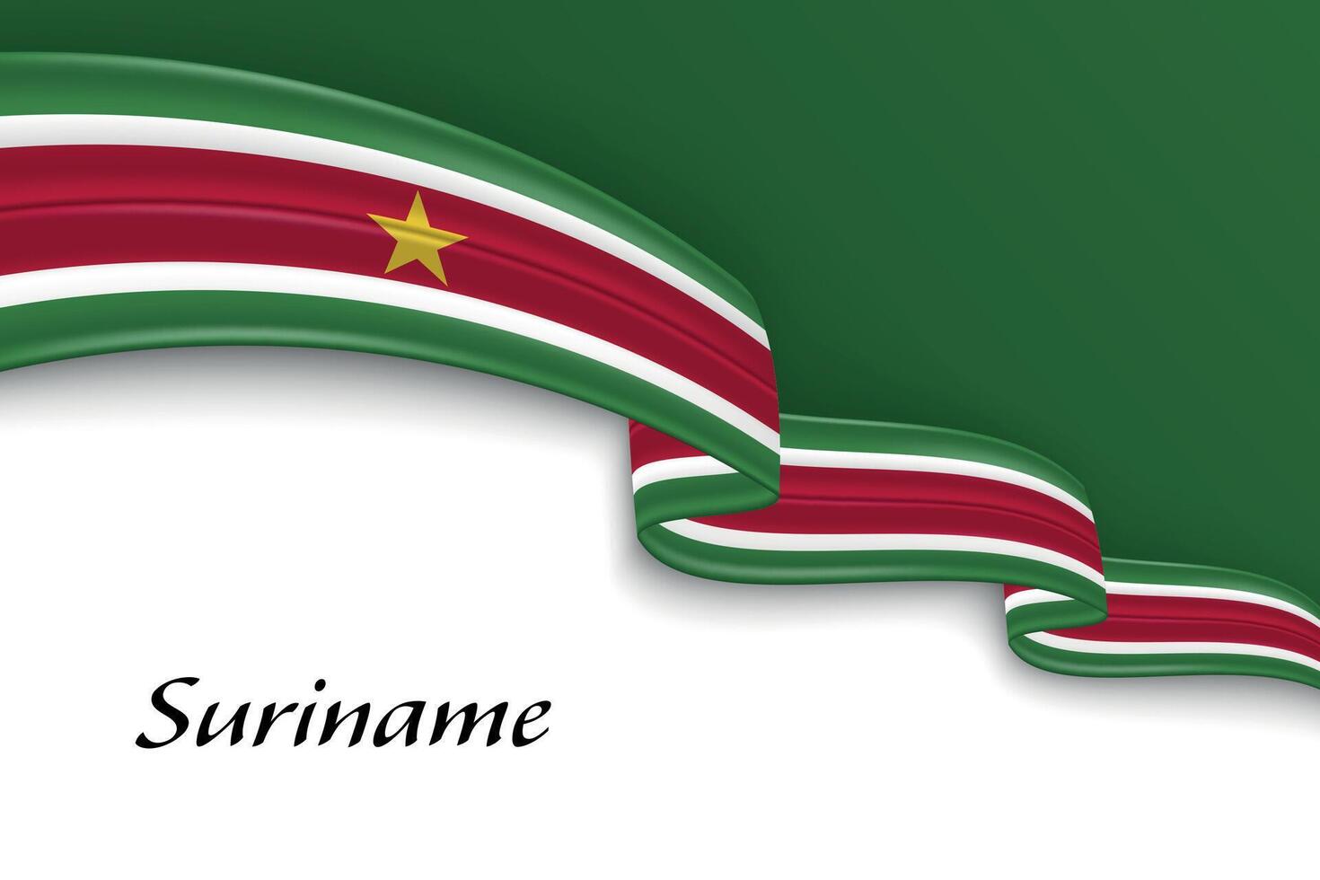 Waving ribbon with flag of Suriname vector