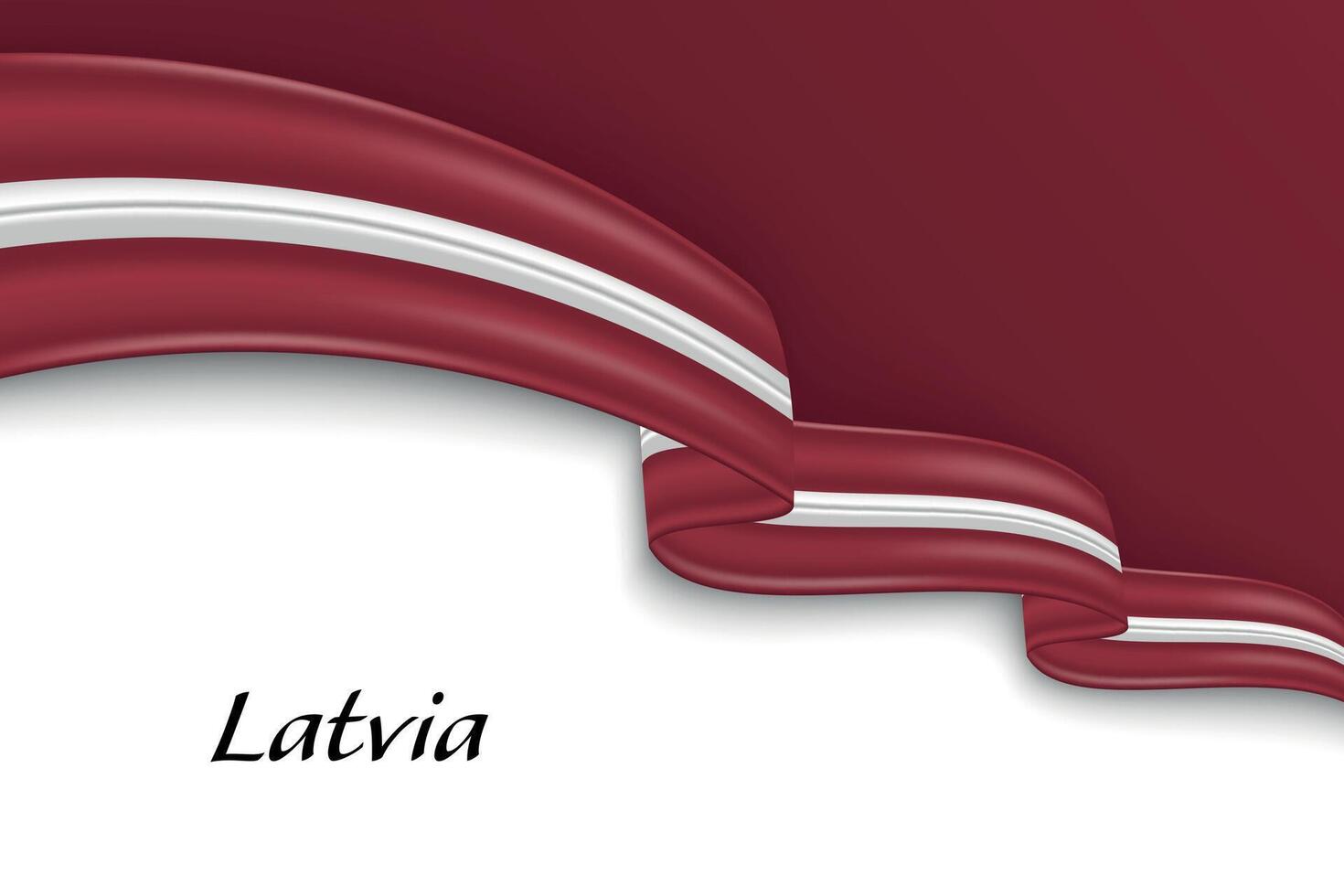 Waving ribbon with flag of Latvia vector