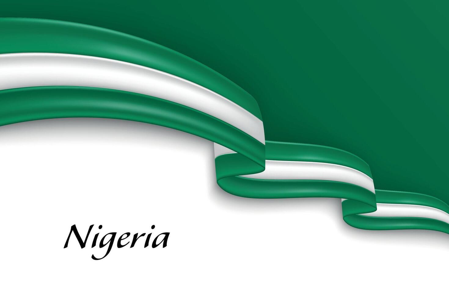 Waving ribbon with flag of Nigeria vector