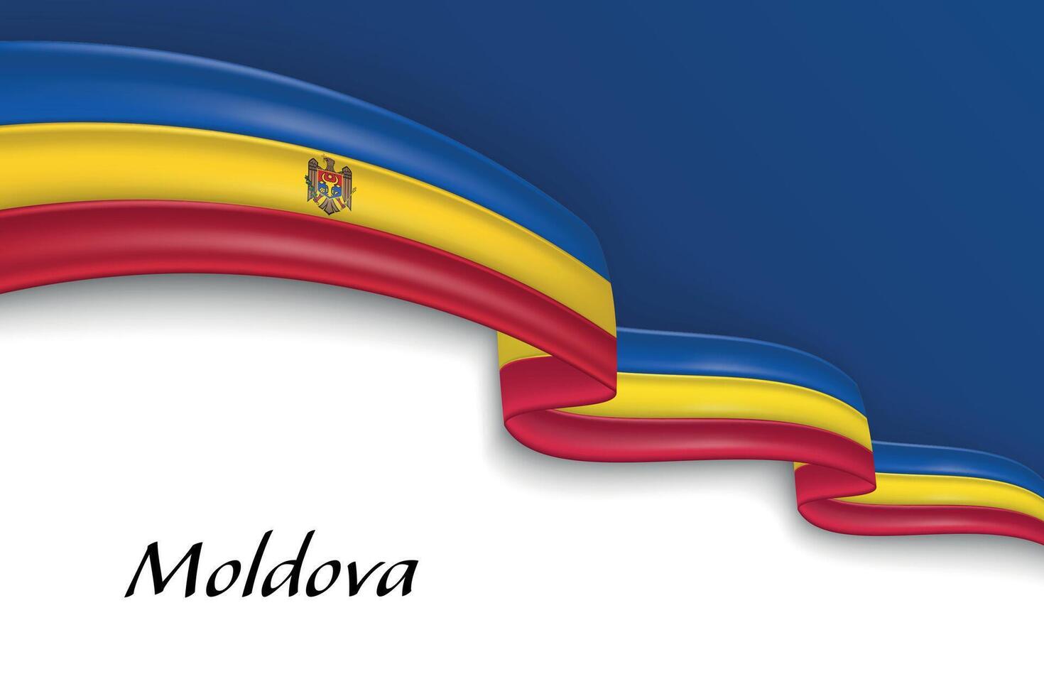 Waving ribbon with flag of Moldova vector