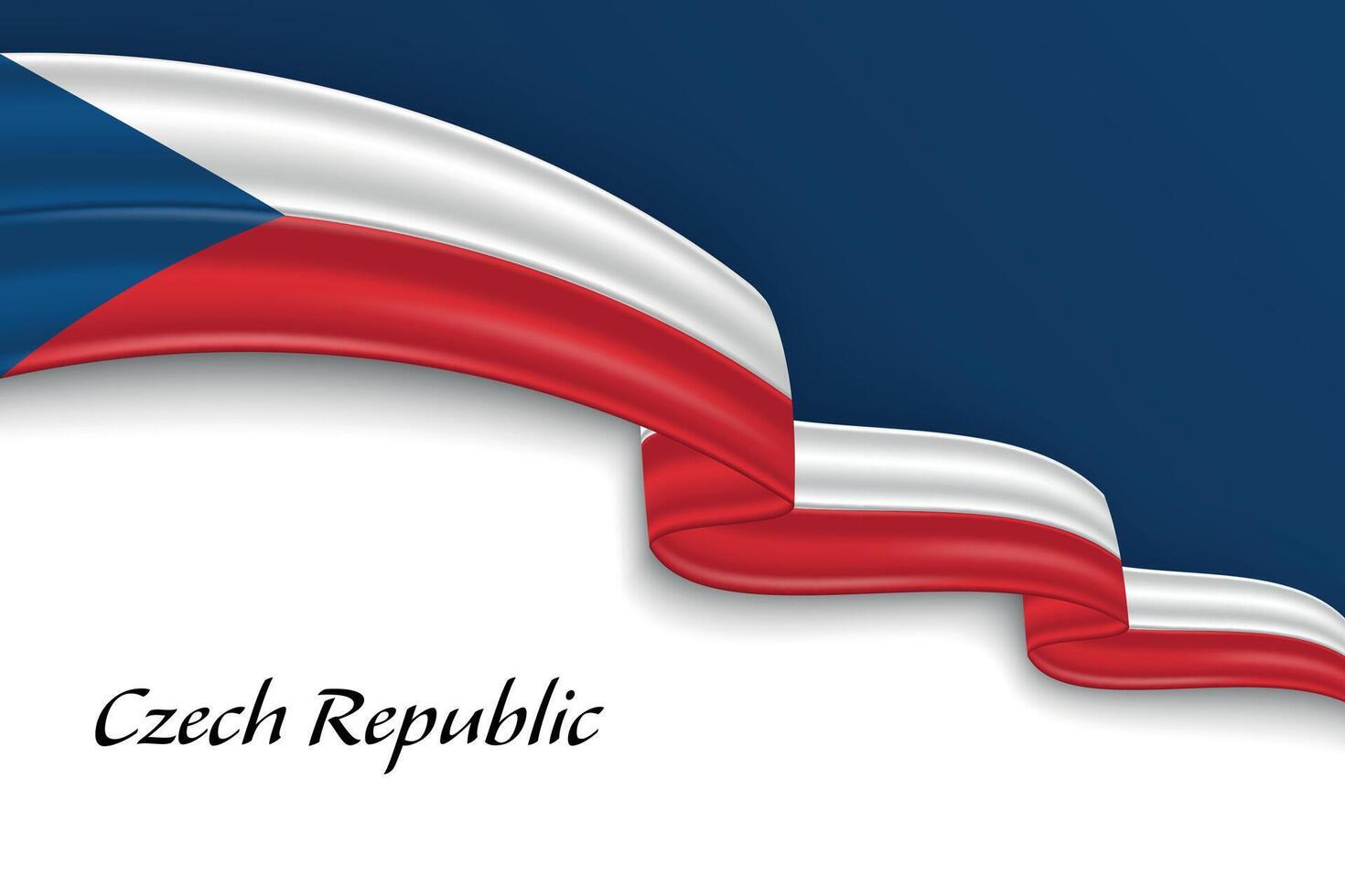 Waving ribbon with flag of Czech Republic vector