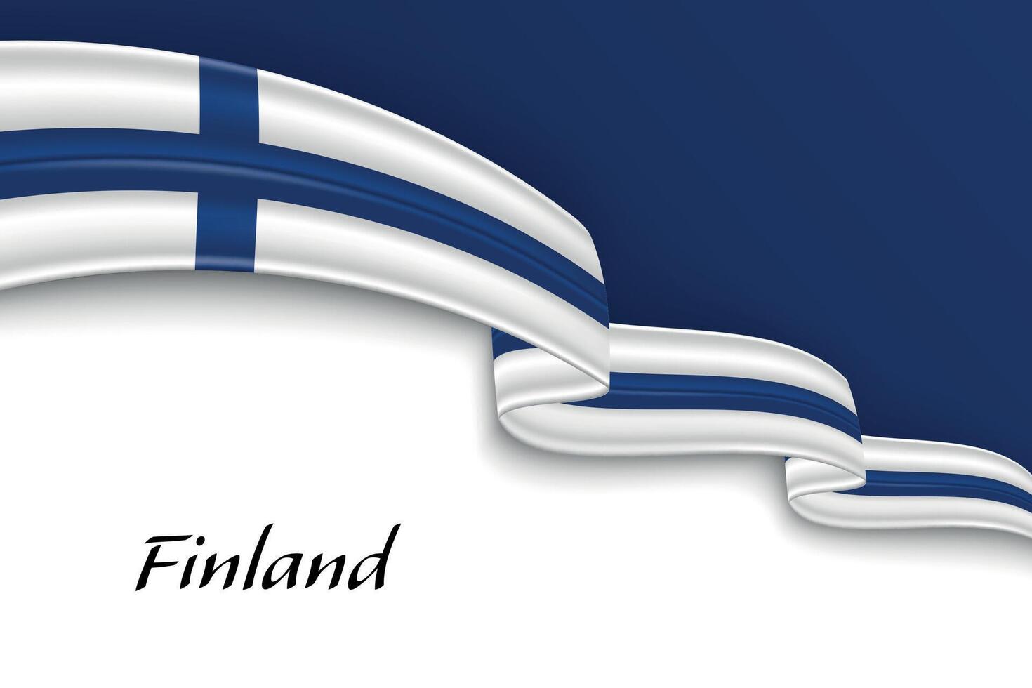 Waving ribbon with flag of Finland vector
