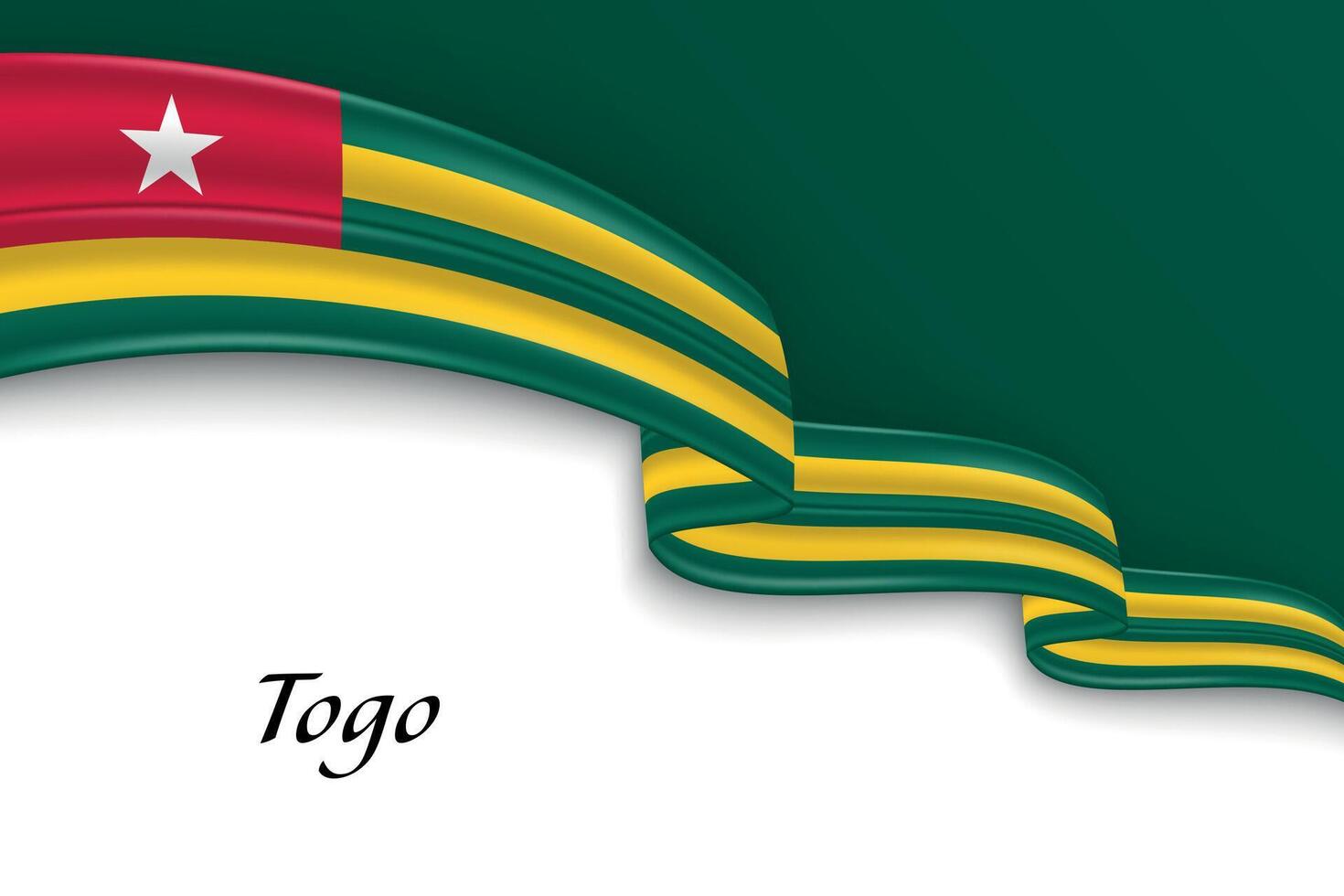 Waving ribbon with flag of Togo vector