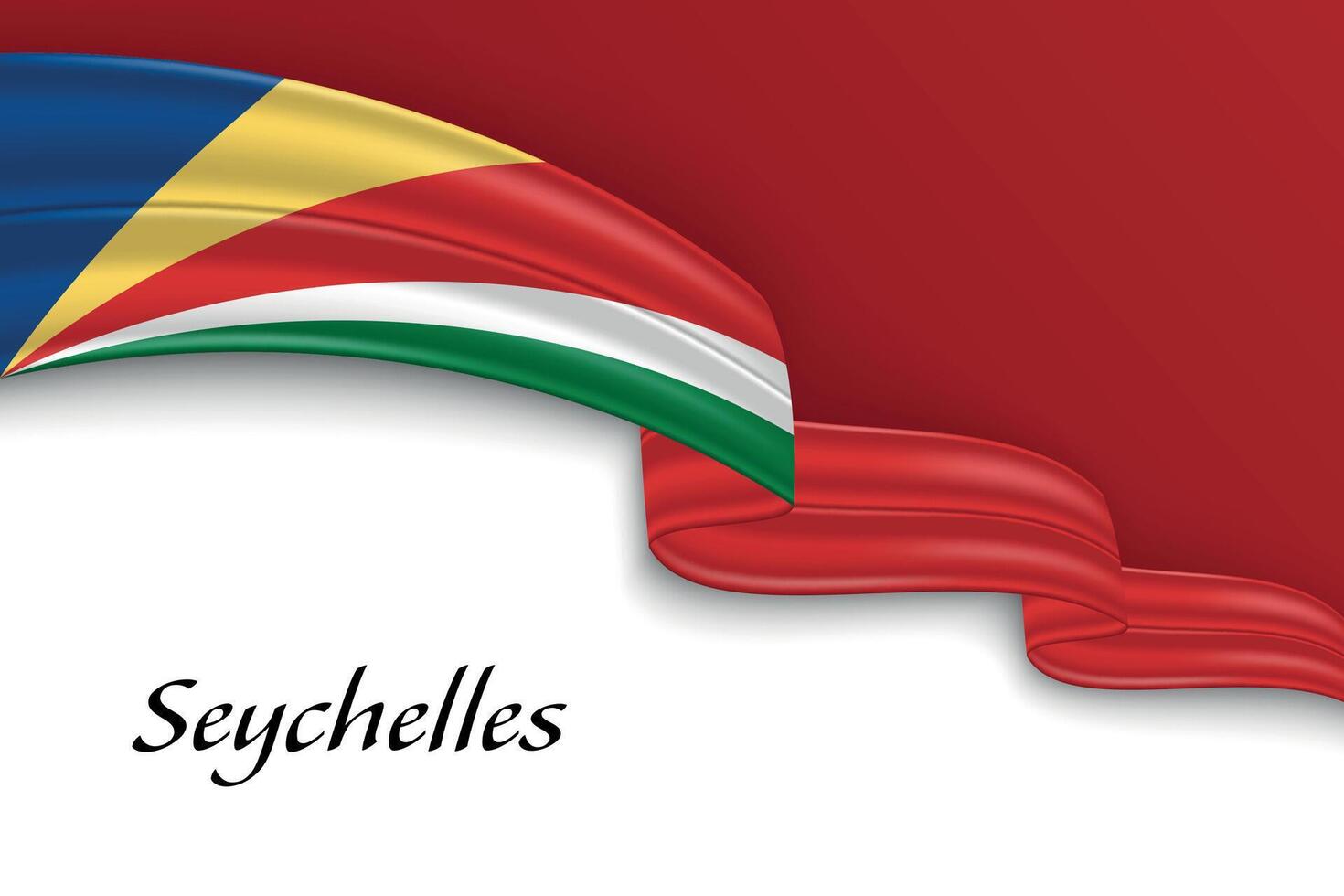 Waving ribbon with flag of Seychelles vector