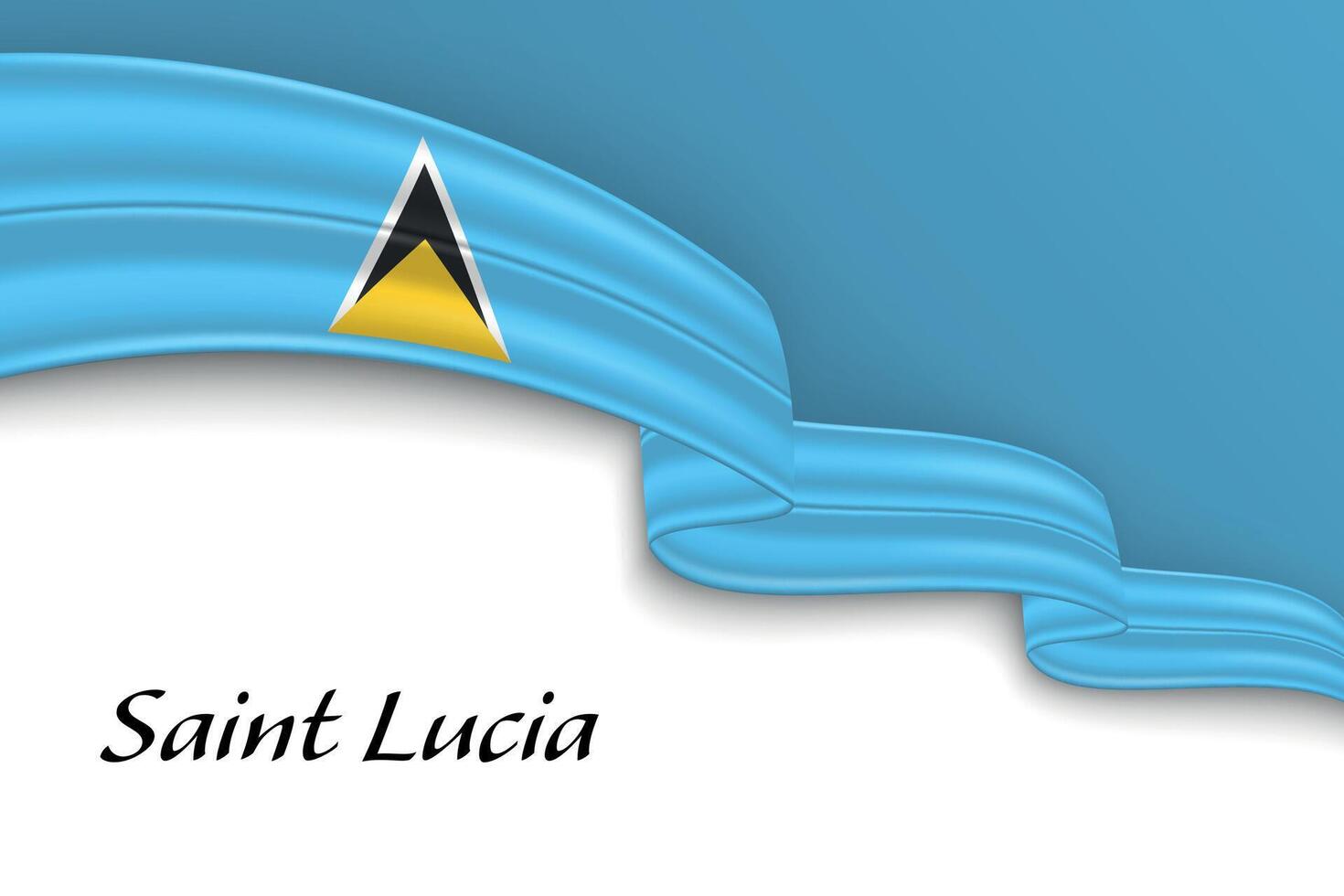 Waving ribbon with flag of Saint Lucia vector