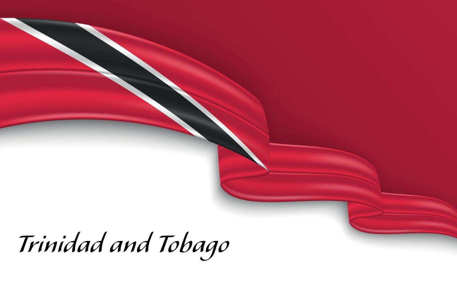 Waving ribbon with flag of Trinidad and Tobago vector