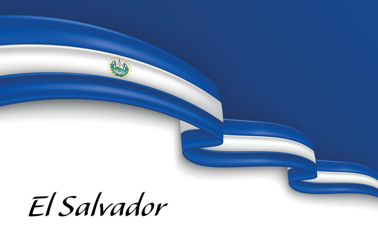 Waving ribbon with flag of El Salvador vector