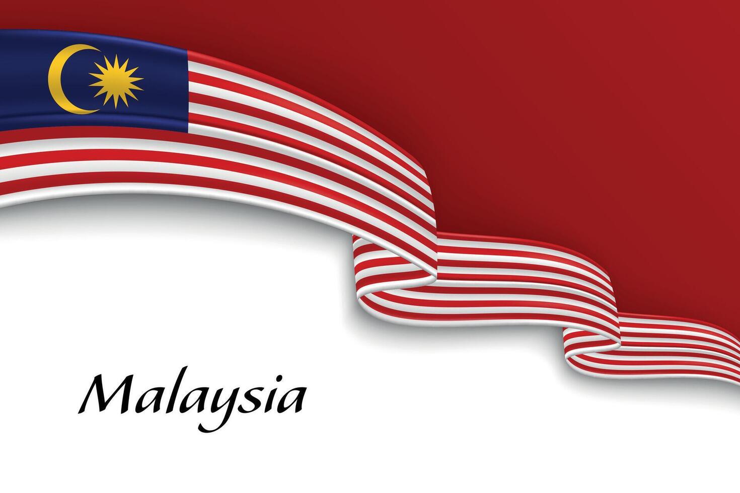 Waving ribbon with flag of Malaysia vector