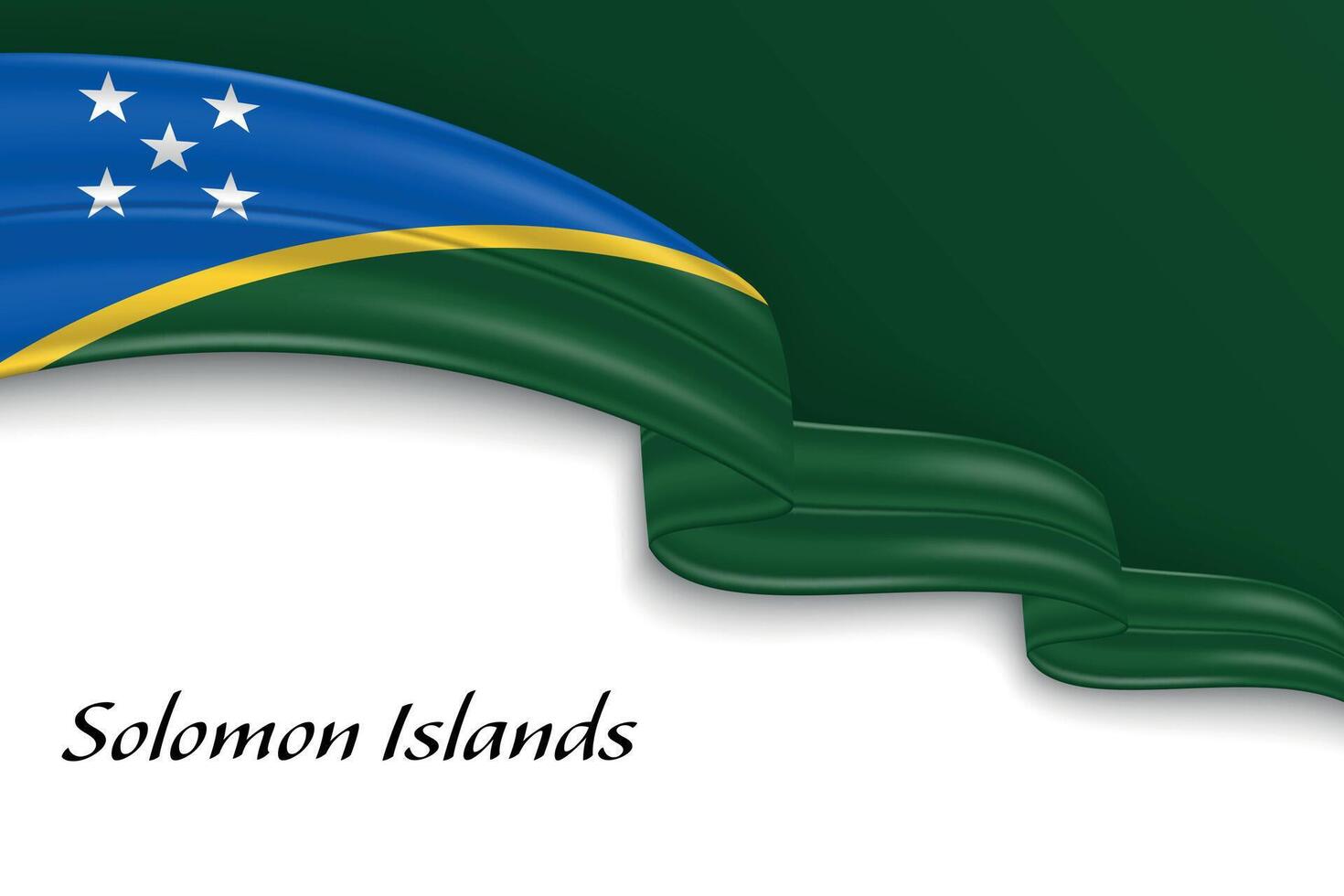 Waving ribbon with flag of Solomon Islands vector