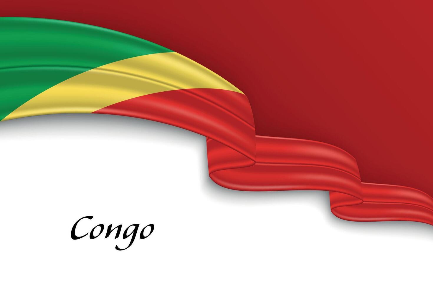 Waving ribbon with flag of Congo vector
