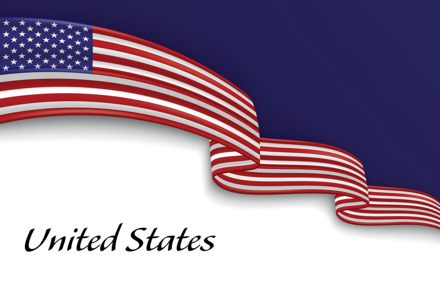 Waving ribbon with flag of United States vector