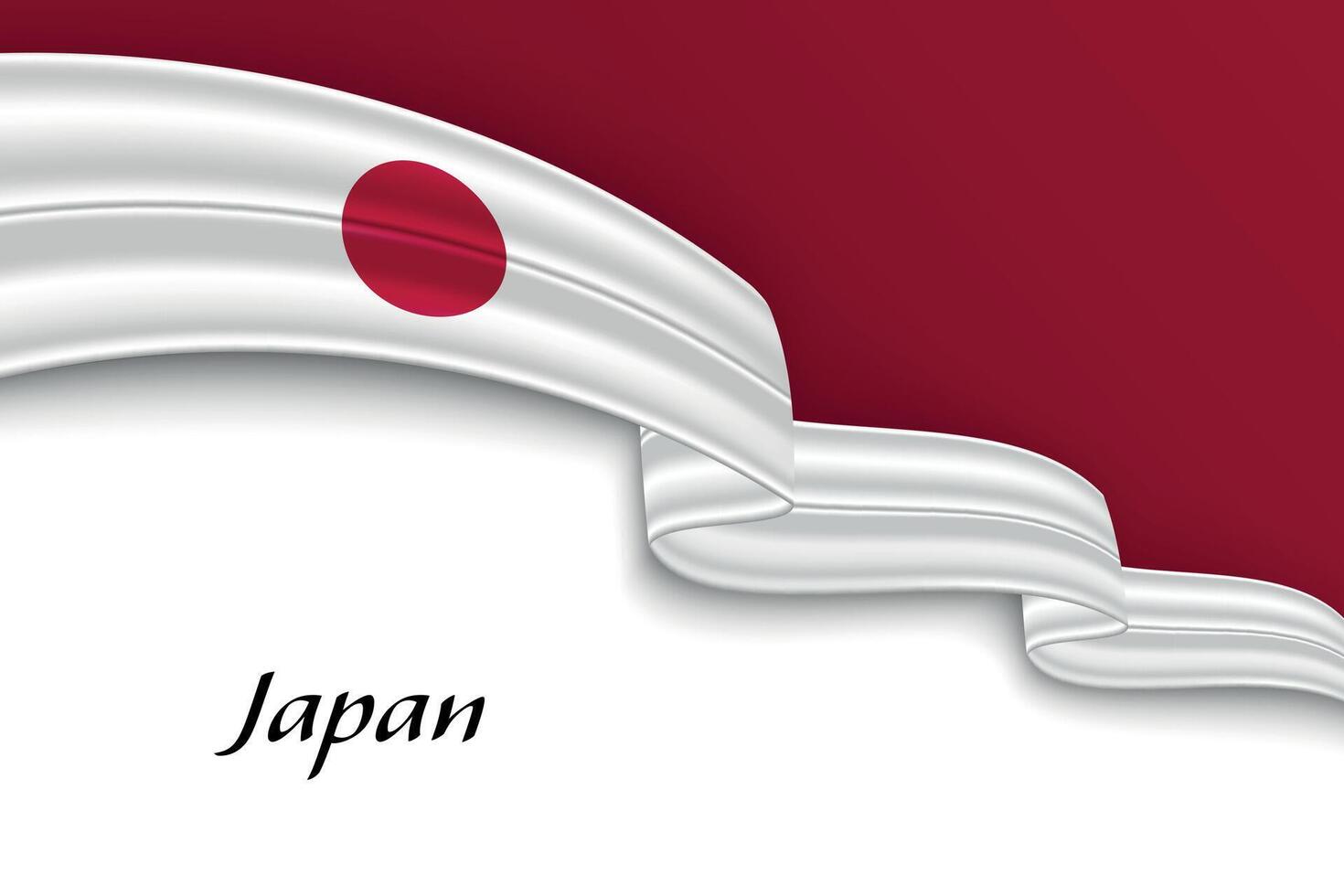 Waving ribbon with flag of Japan vector