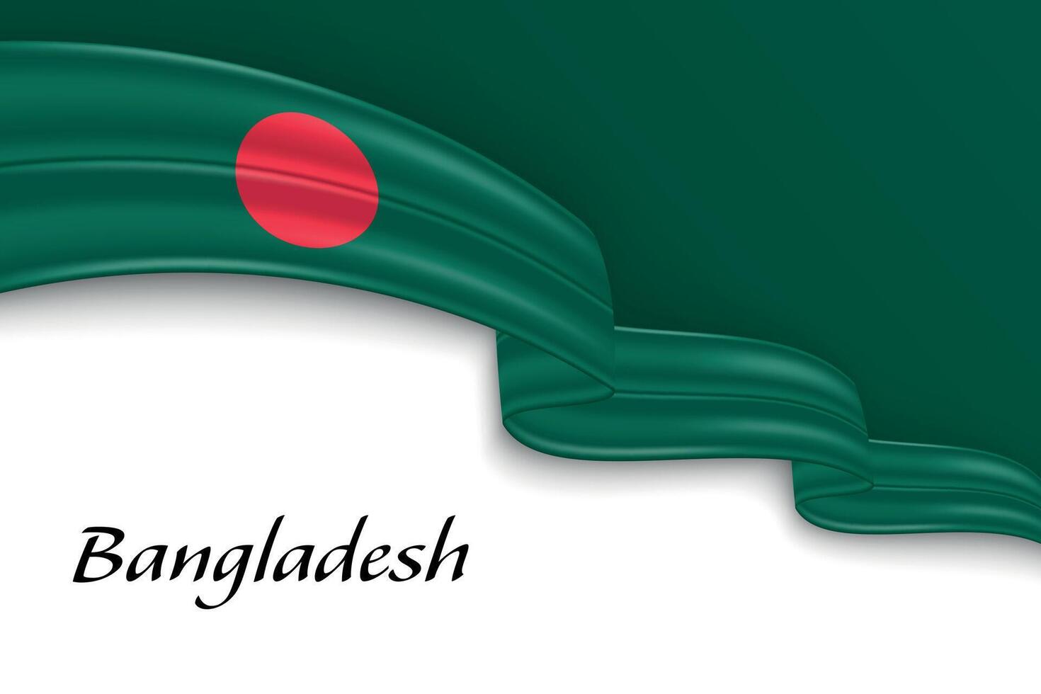 Waving ribbon with flag of Bangladesh vector