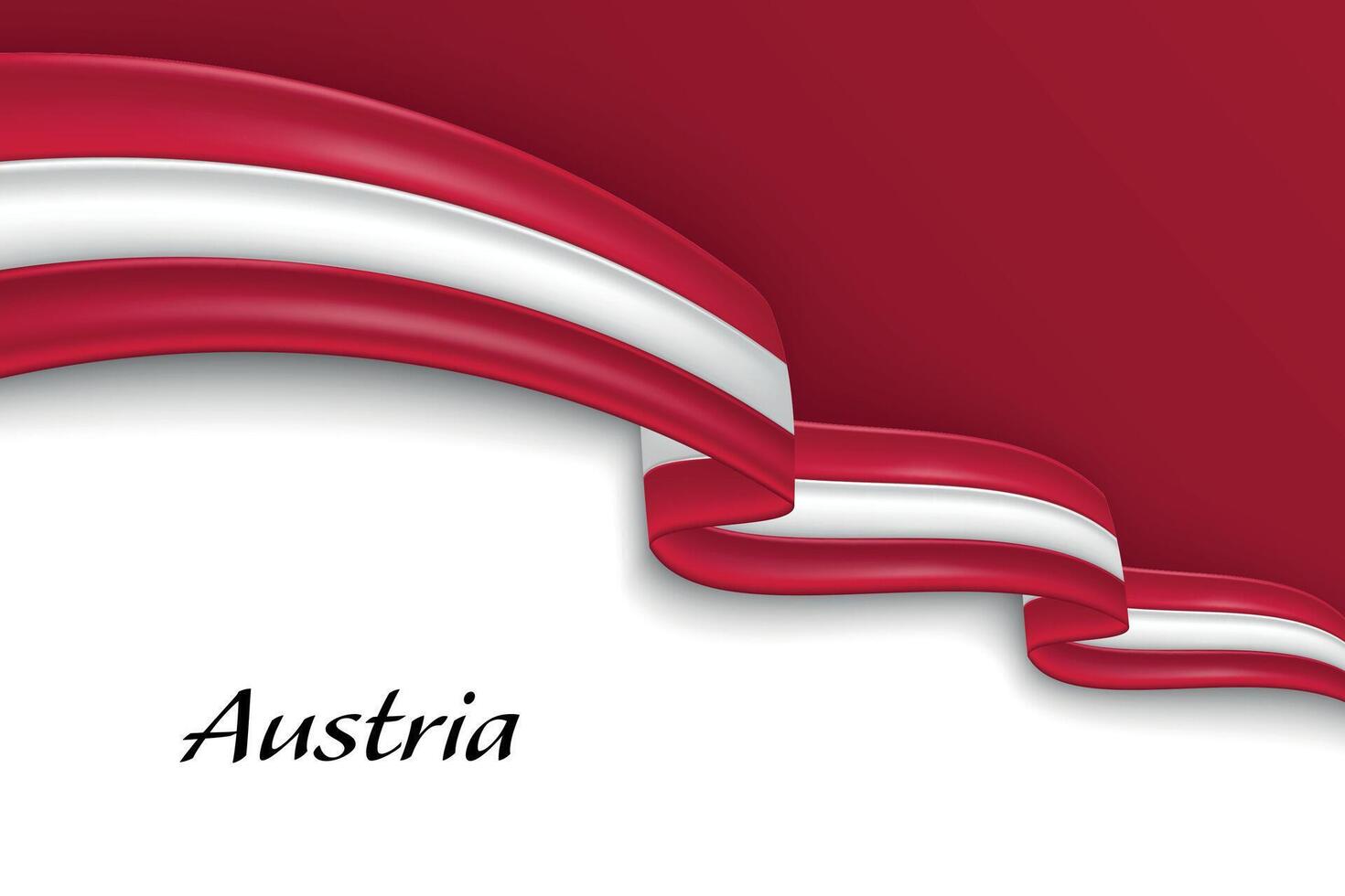 Waving ribbon with flag of Austria vector