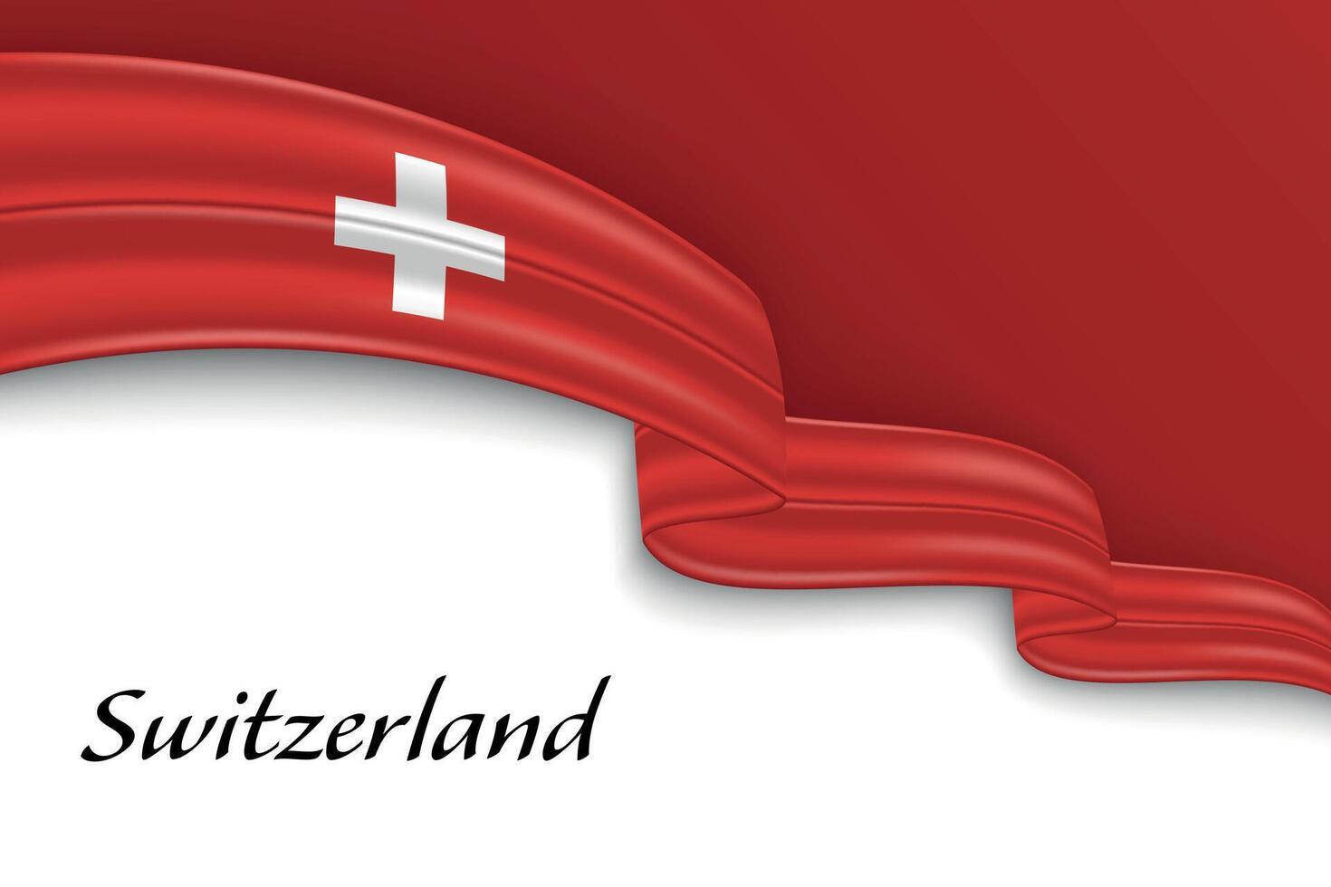 Waving ribbon with flag of Switzerland vector