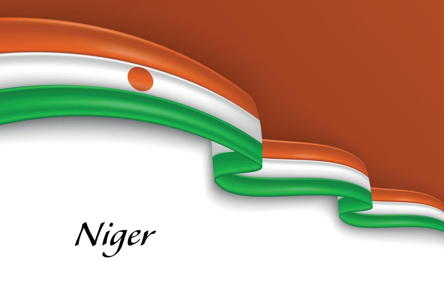 Waving ribbon with flag of Niger vector