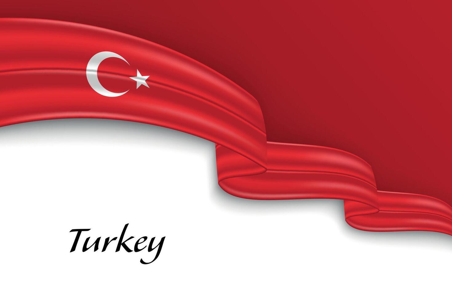 Waving ribbon with flag of Turkey vector