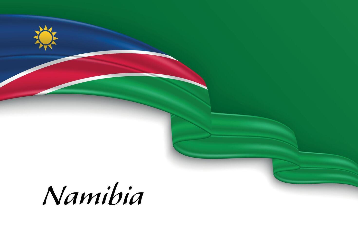 Waving ribbon with flag of Namibia vector