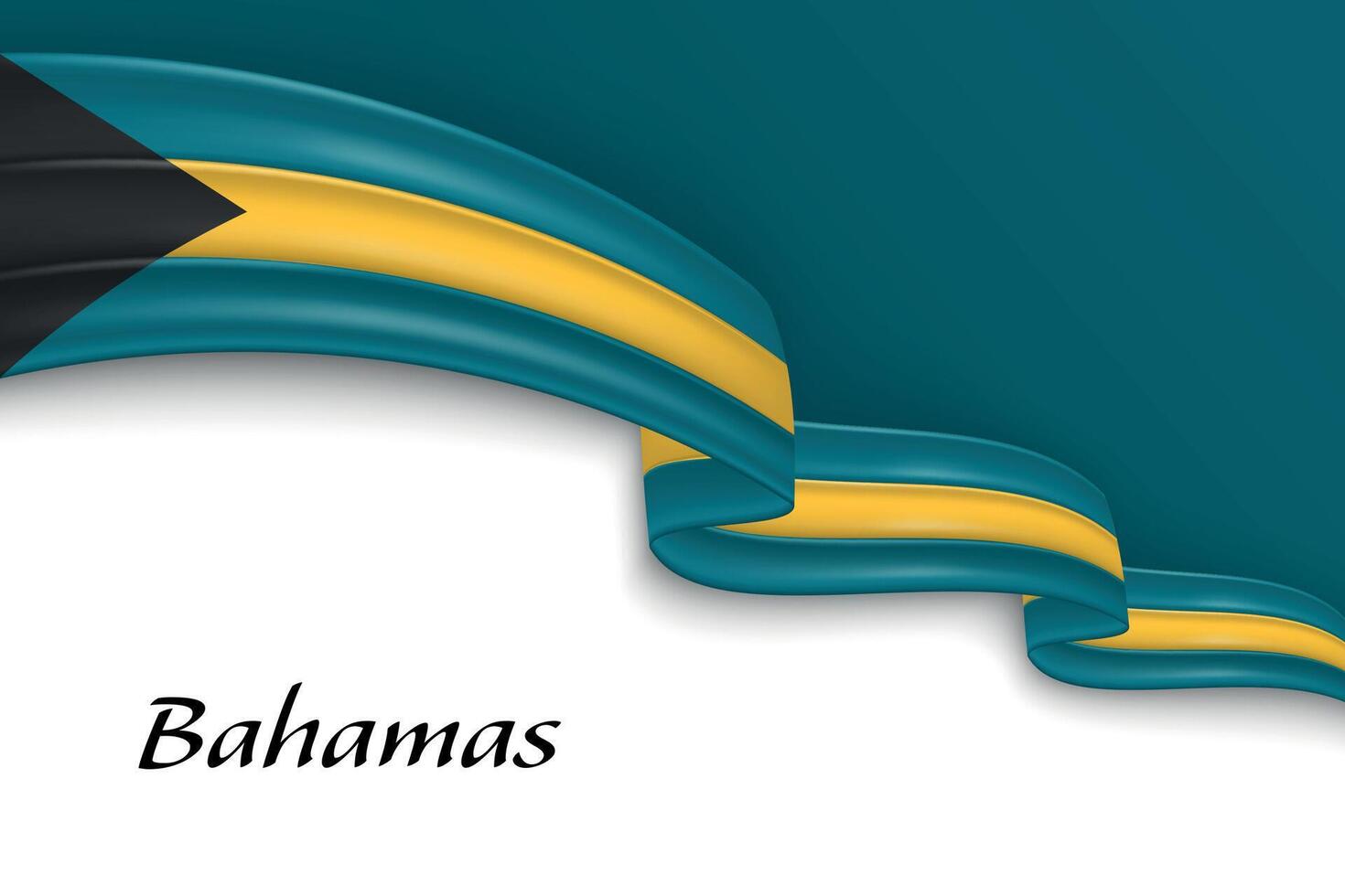 Waving ribbon with flag of Bahamas vector