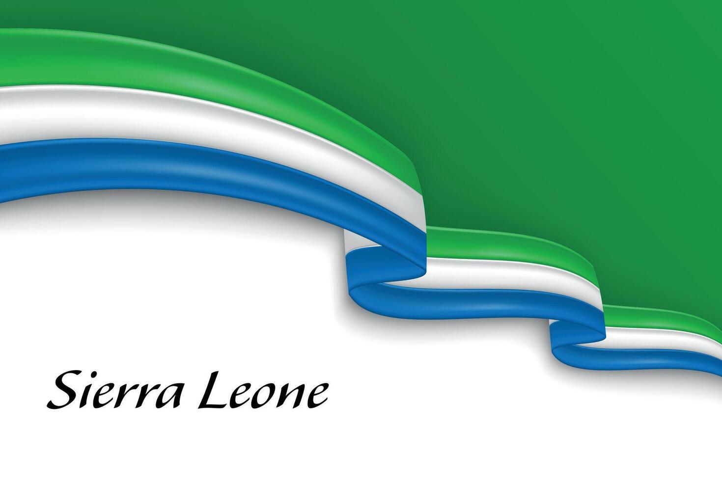 Waving ribbon with flag of Sierra Leone vector