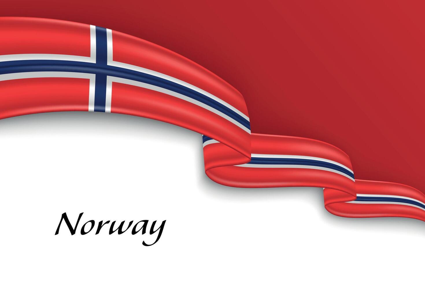 Waving ribbon with flag of Norway vector