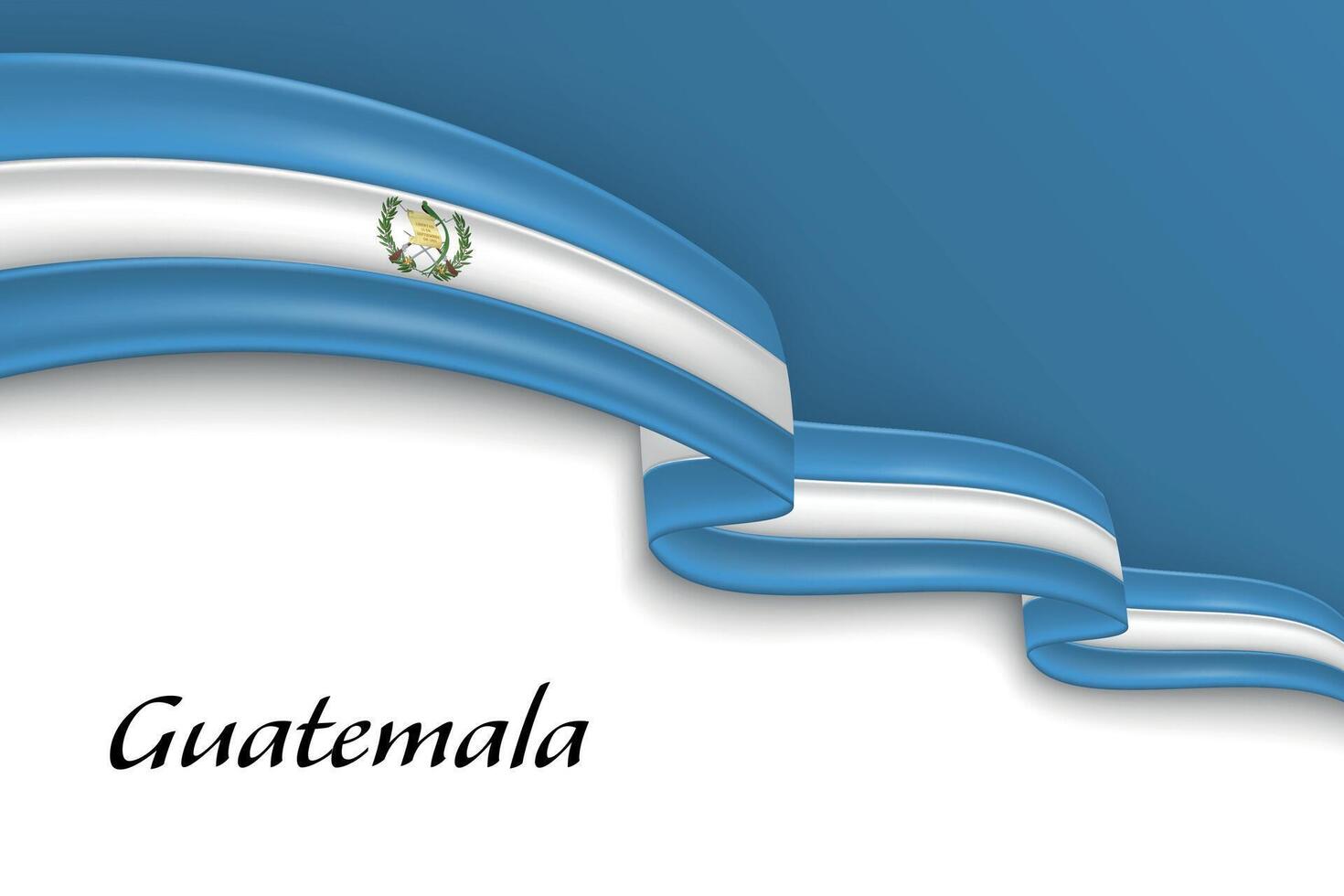 Waving ribbon with flag of Guatemala vector