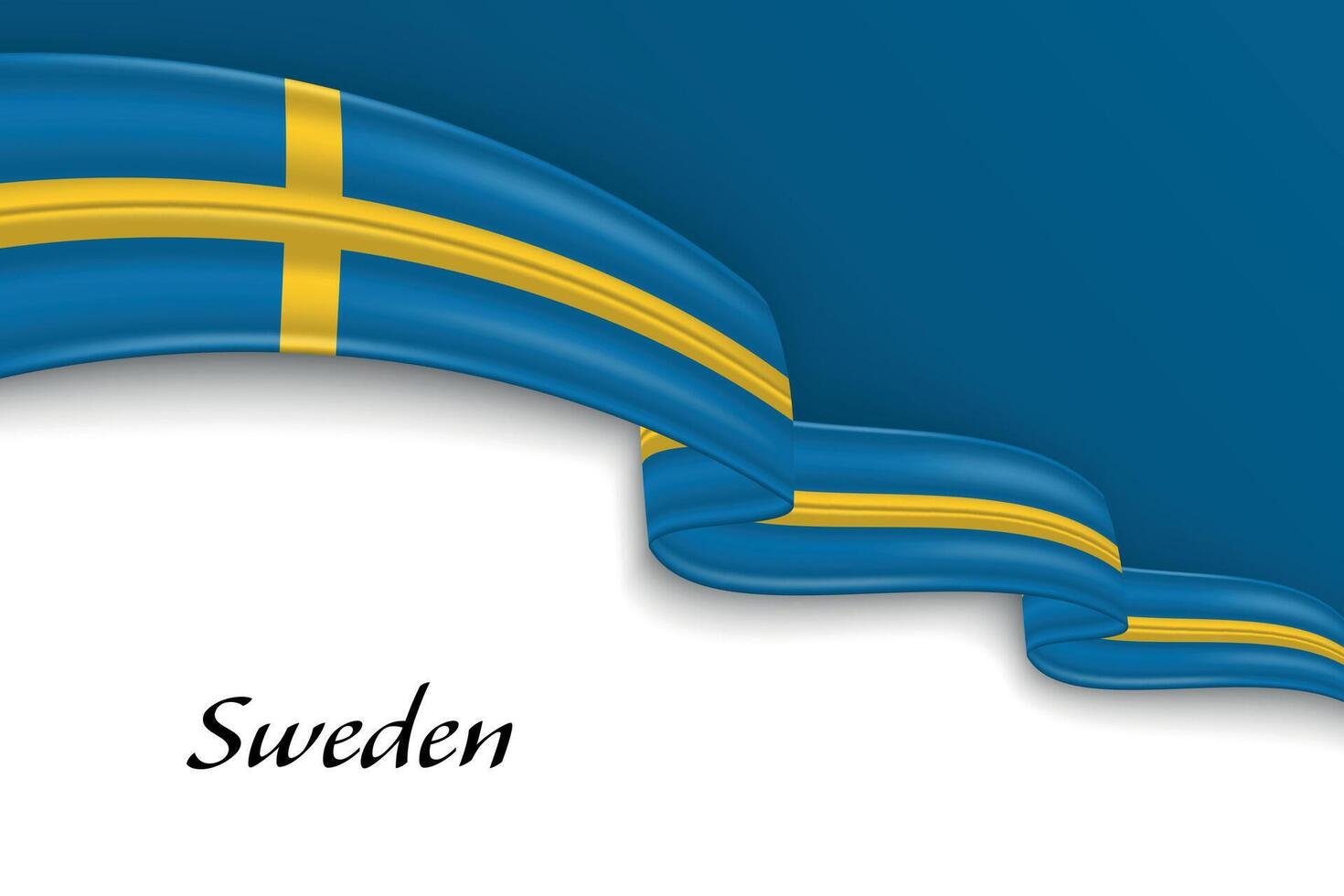 Waving ribbon with flag of Sweden vector