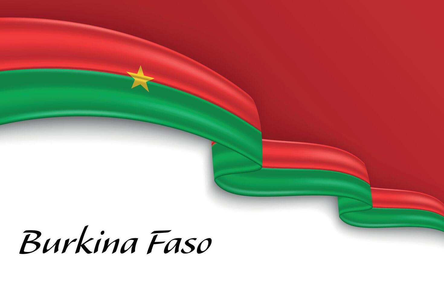 Waving ribbon with flag of Burkina Faso vector