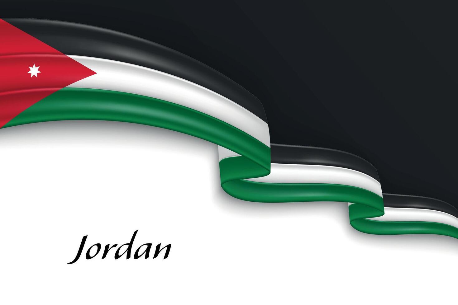 Waving ribbon with flag of Jordan vector