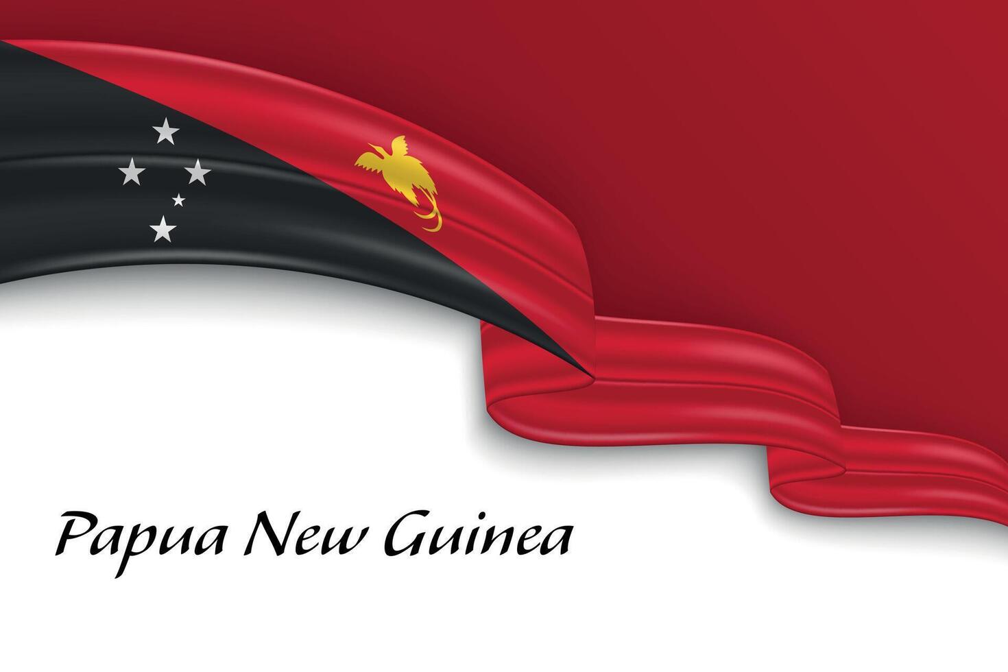 Waving ribbon with flag of Papua New Guinea vector