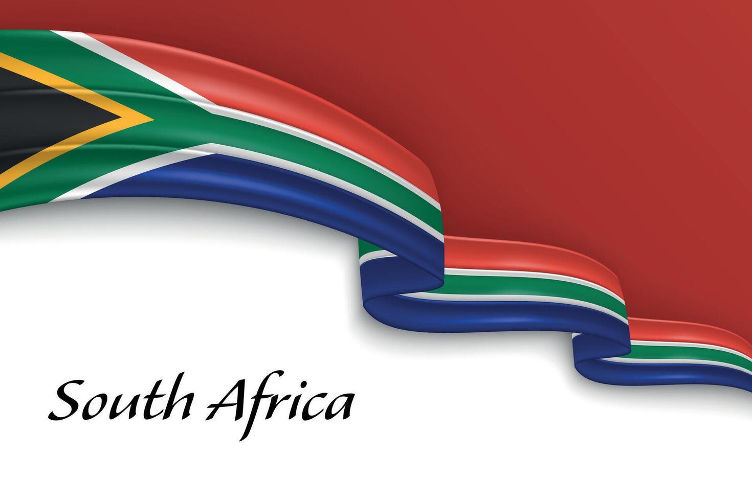 Waving ribbon with flag of South Africa vector