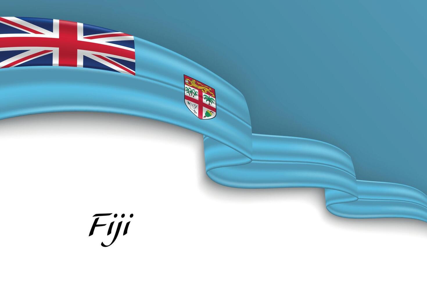 Waving ribbon with flag of Fiji vector