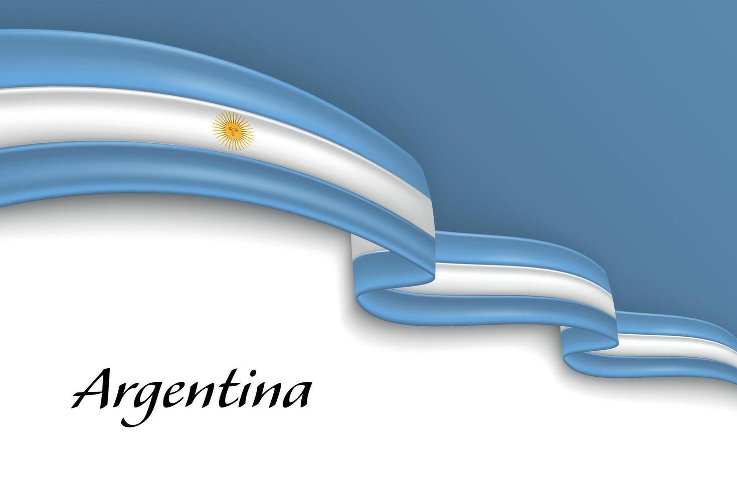 Waving ribbon with flag of Argentina vector