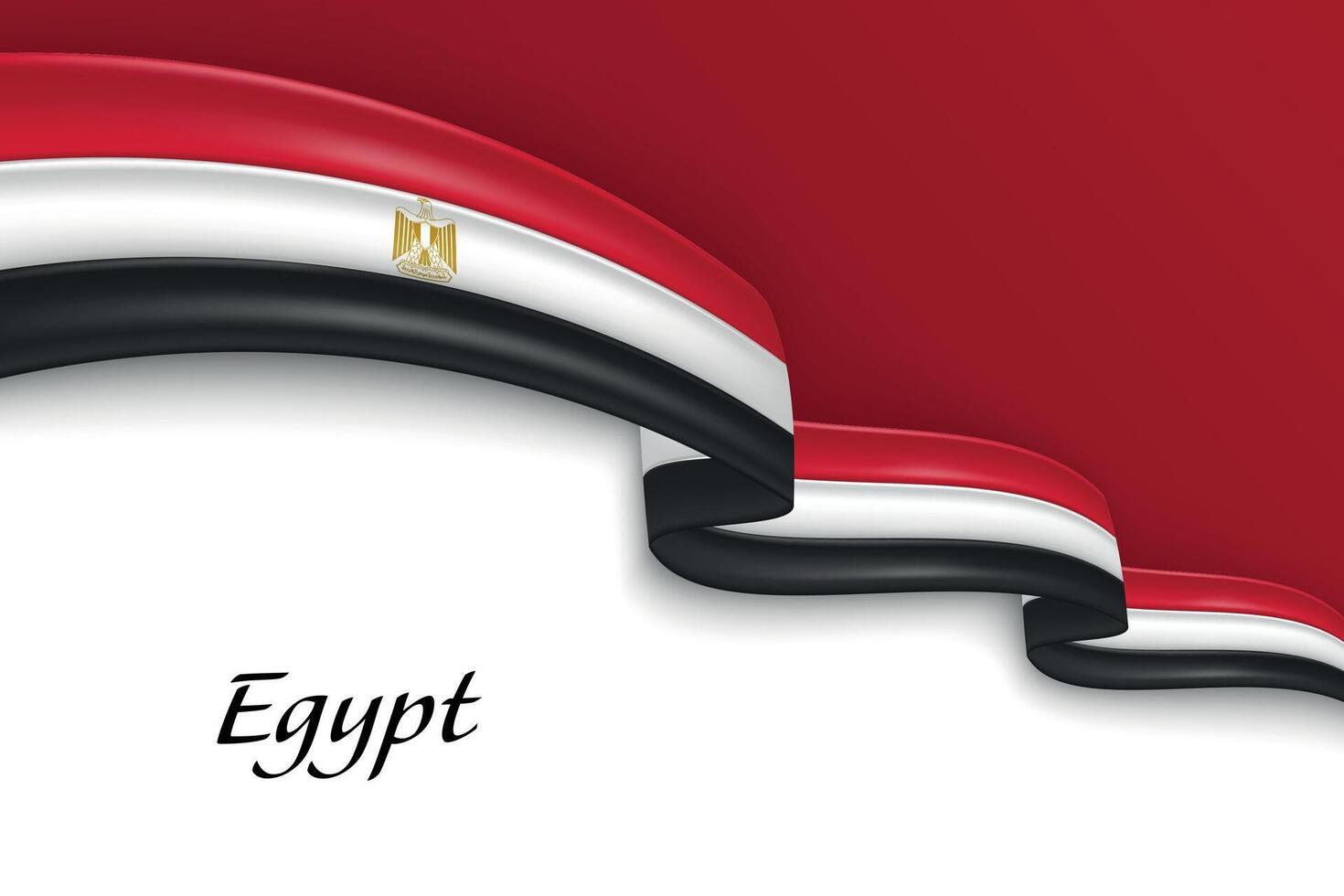 Waving ribbon with flag of Egypt vector