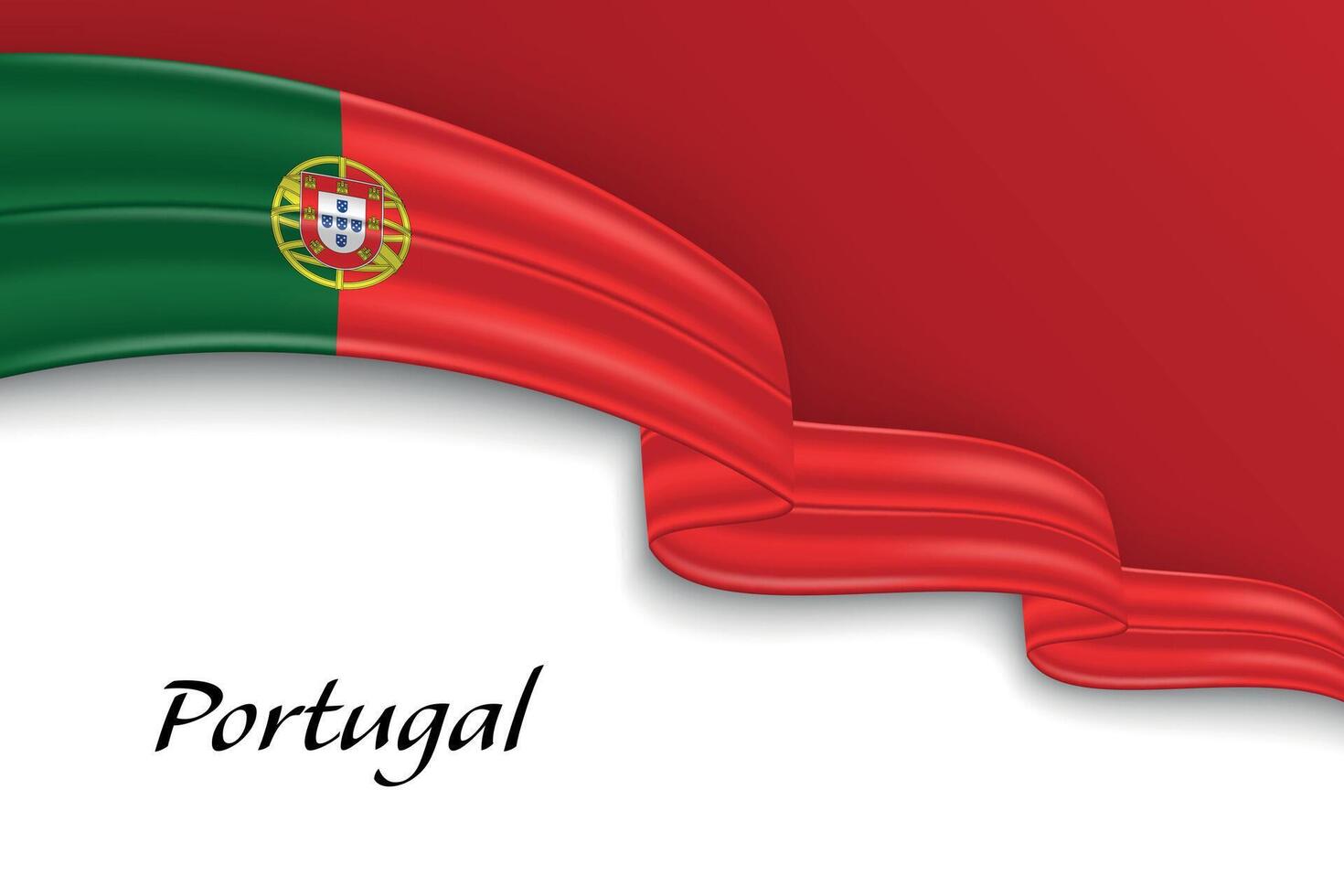 Waving ribbon with flag of Portugal vector