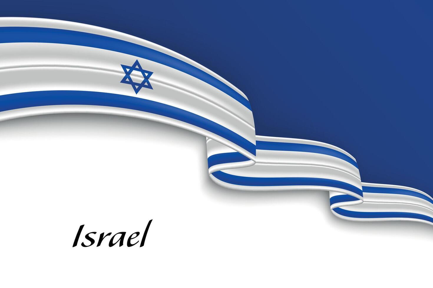 Waving ribbon with flag of Israel vector