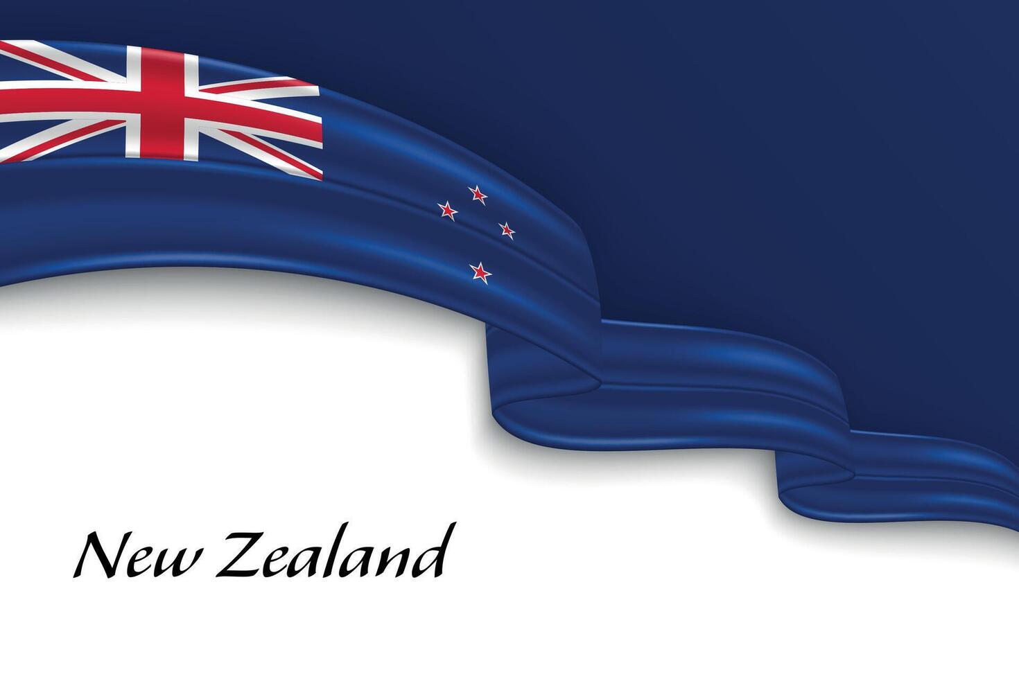 Waving ribbon with flag of New Zealand vector