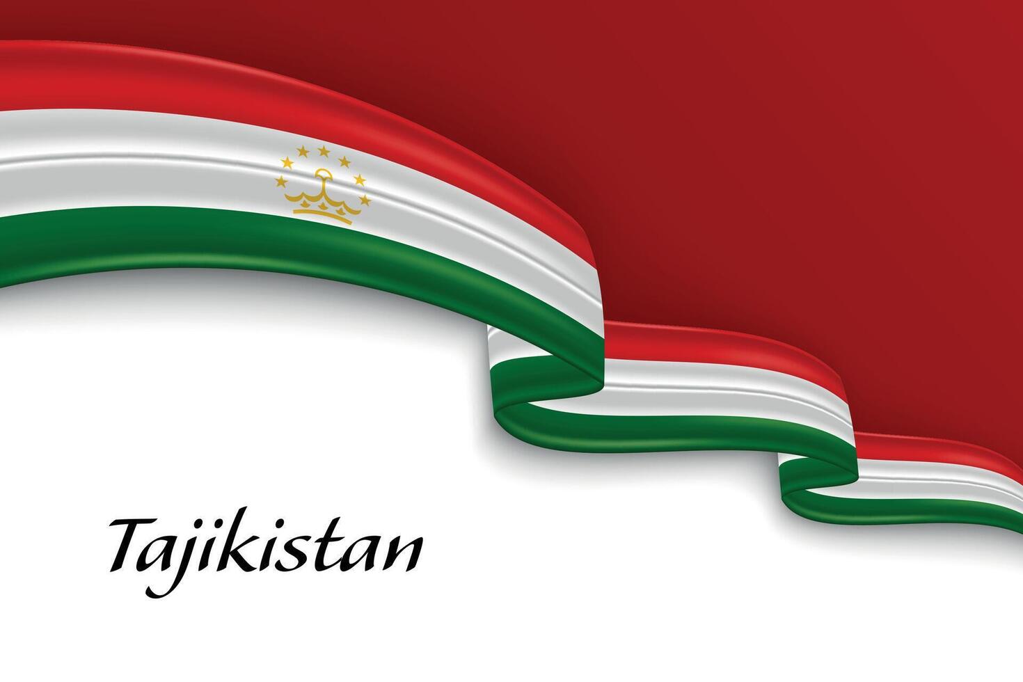 Waving ribbon with flag of Tajikistan vector