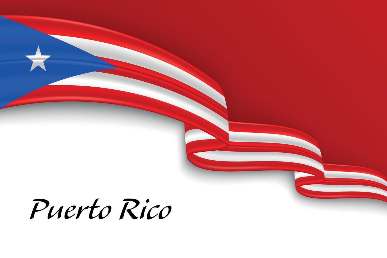 Waving ribbon with flag of Puerto Rico vector