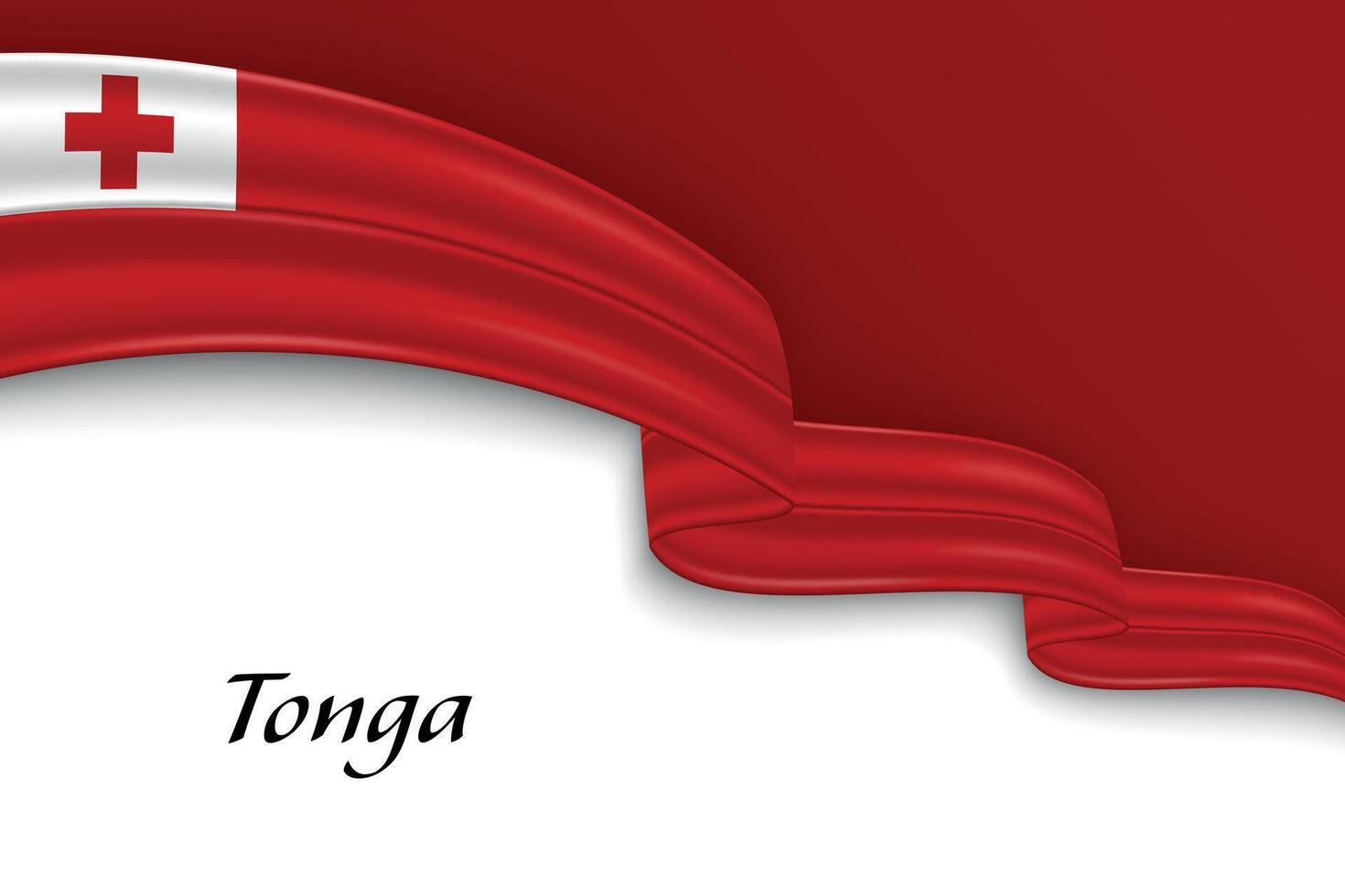 Waving ribbon with flag of Tonga vector