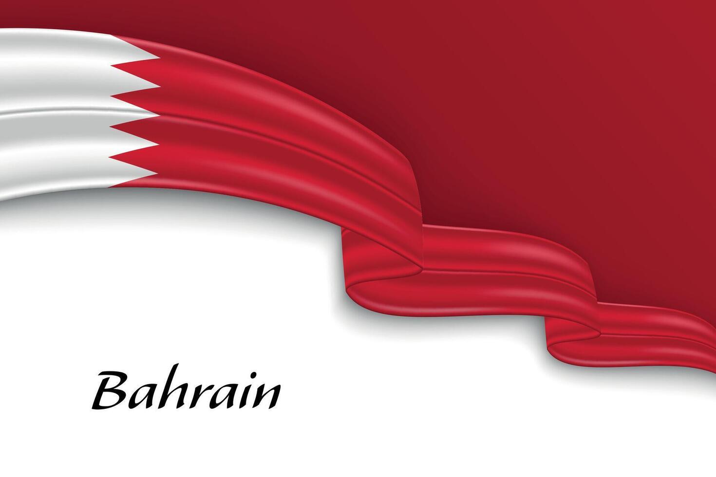 Waving ribbon with flag of Bahrain vector