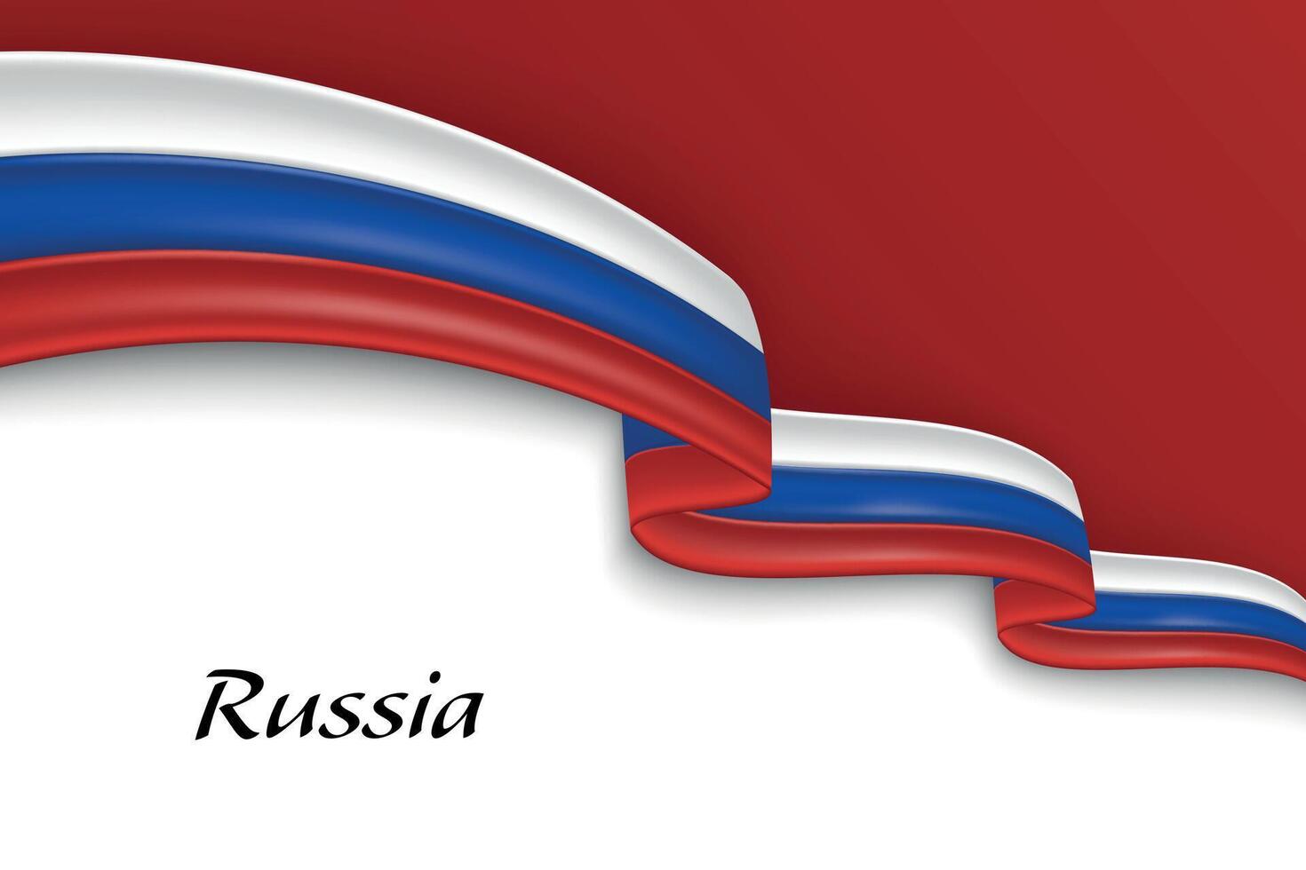 Waving ribbon with flag of Russia vector