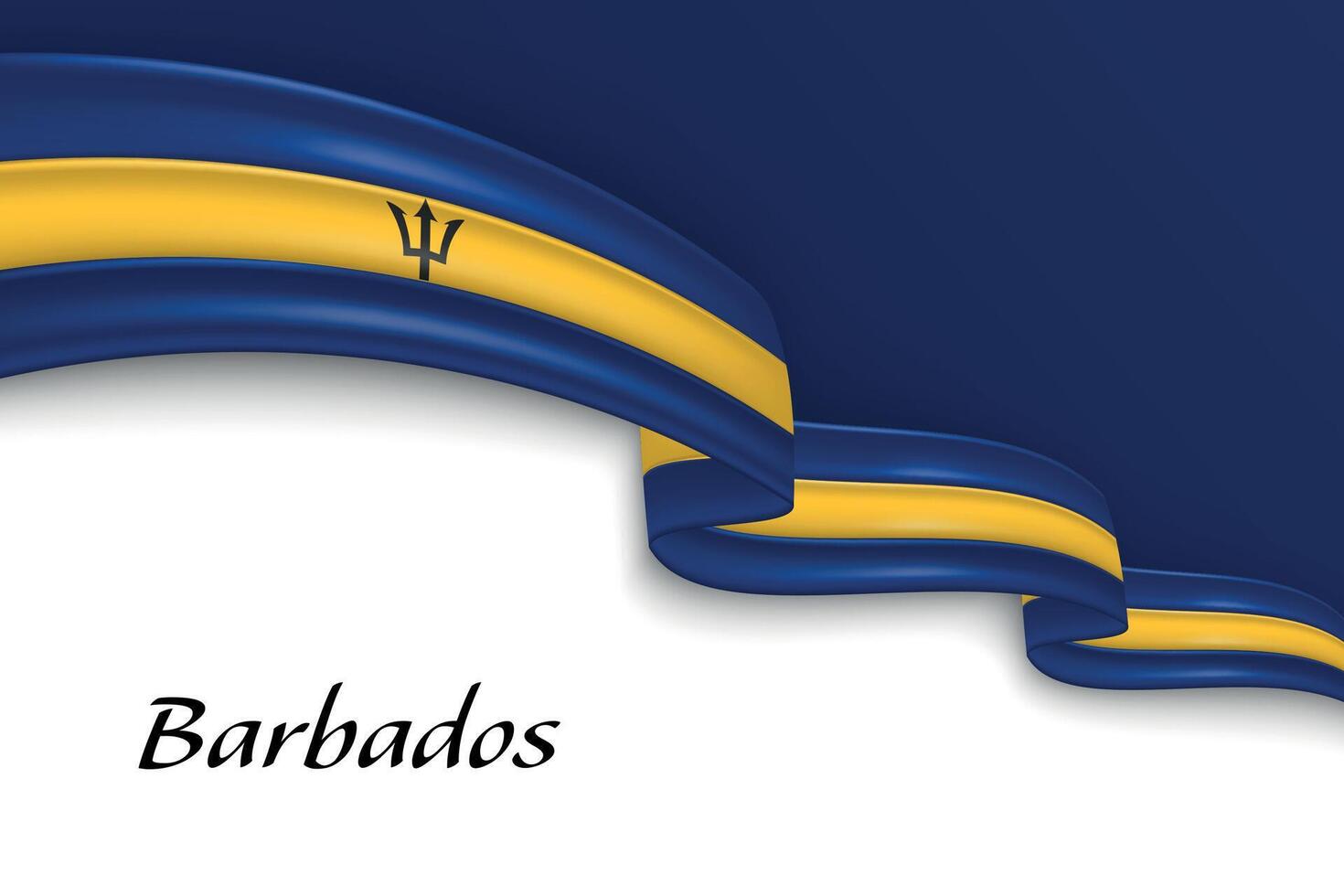 Waving ribbon with flag of Barbados vector