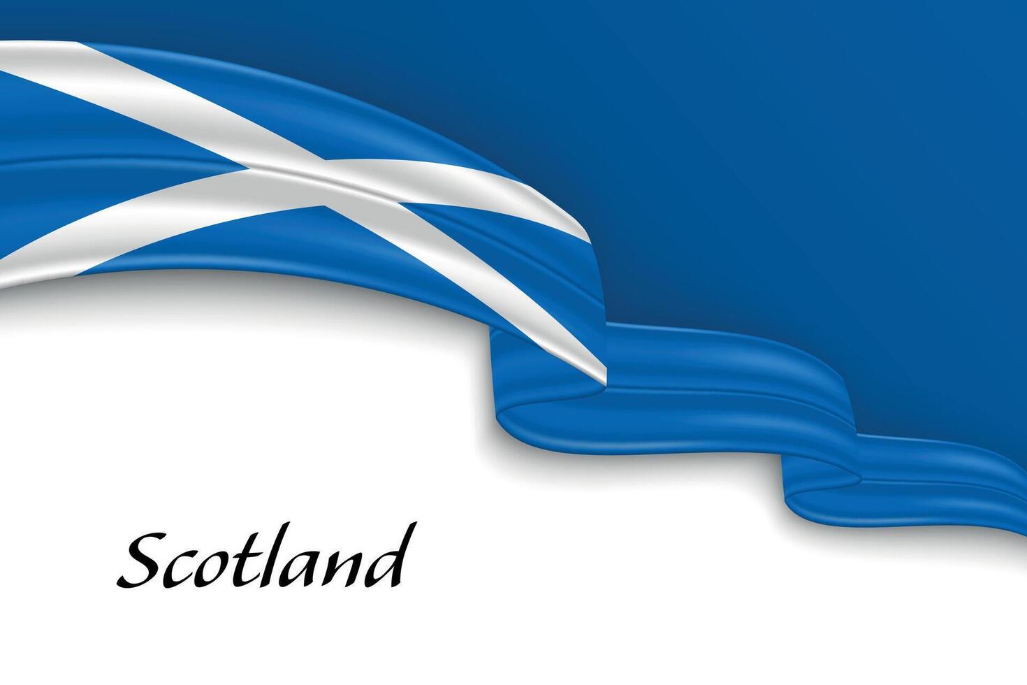 Waving ribbon with flag of Scotland vector