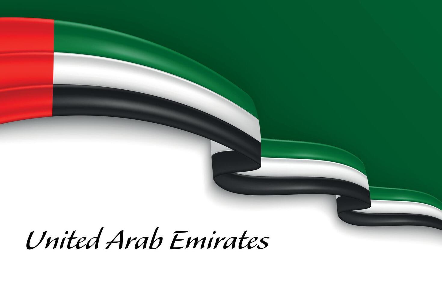 Waving ribbon with flag of United Arab Emirates vector
