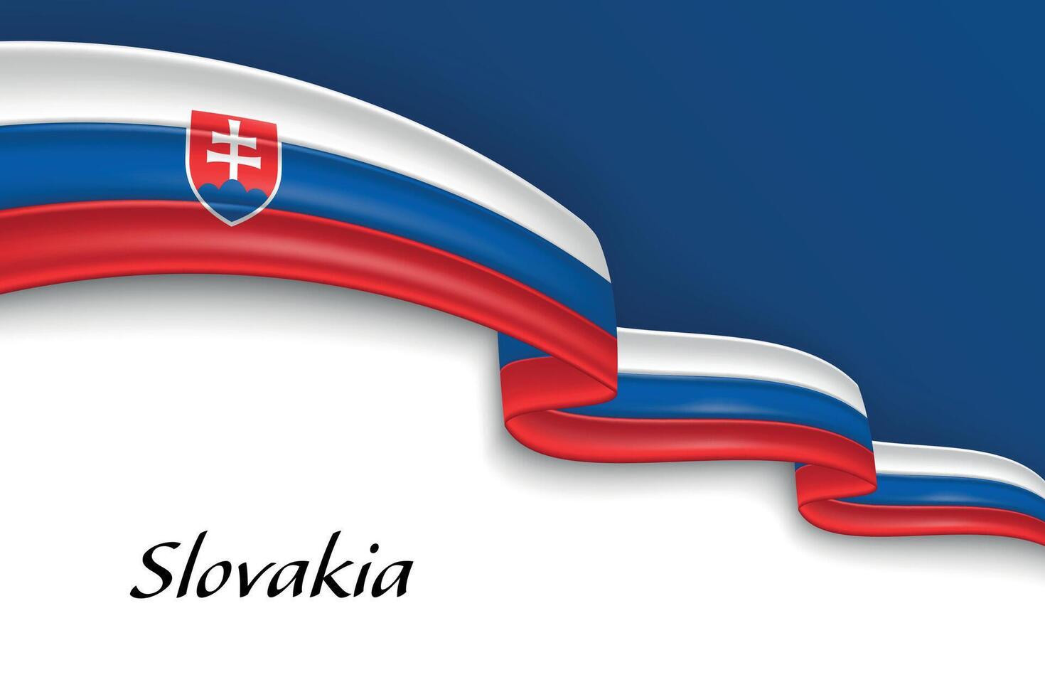 Waving ribbon with flag of Slovakia vector