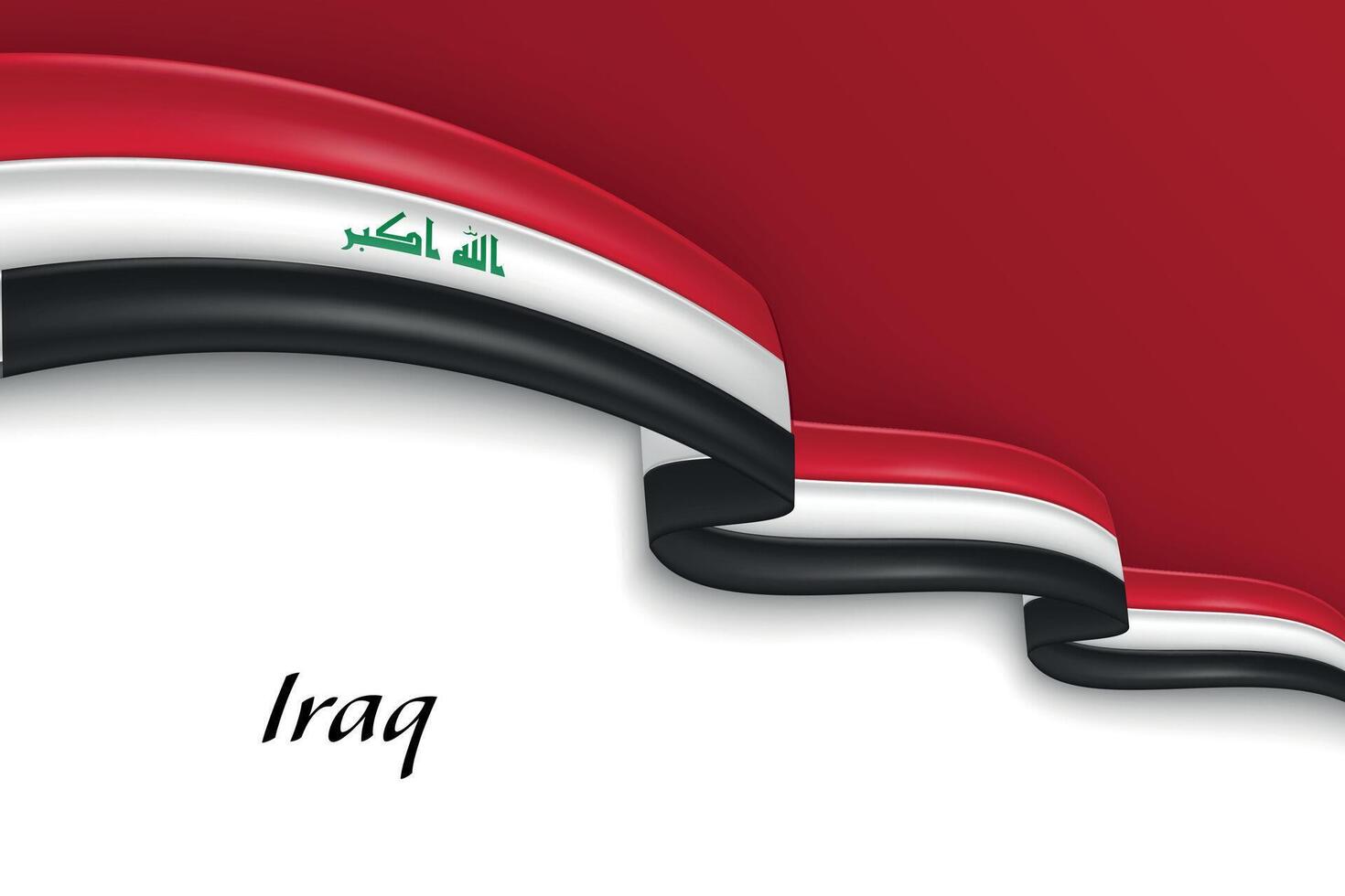 Waving ribbon with flag of Iraq vector