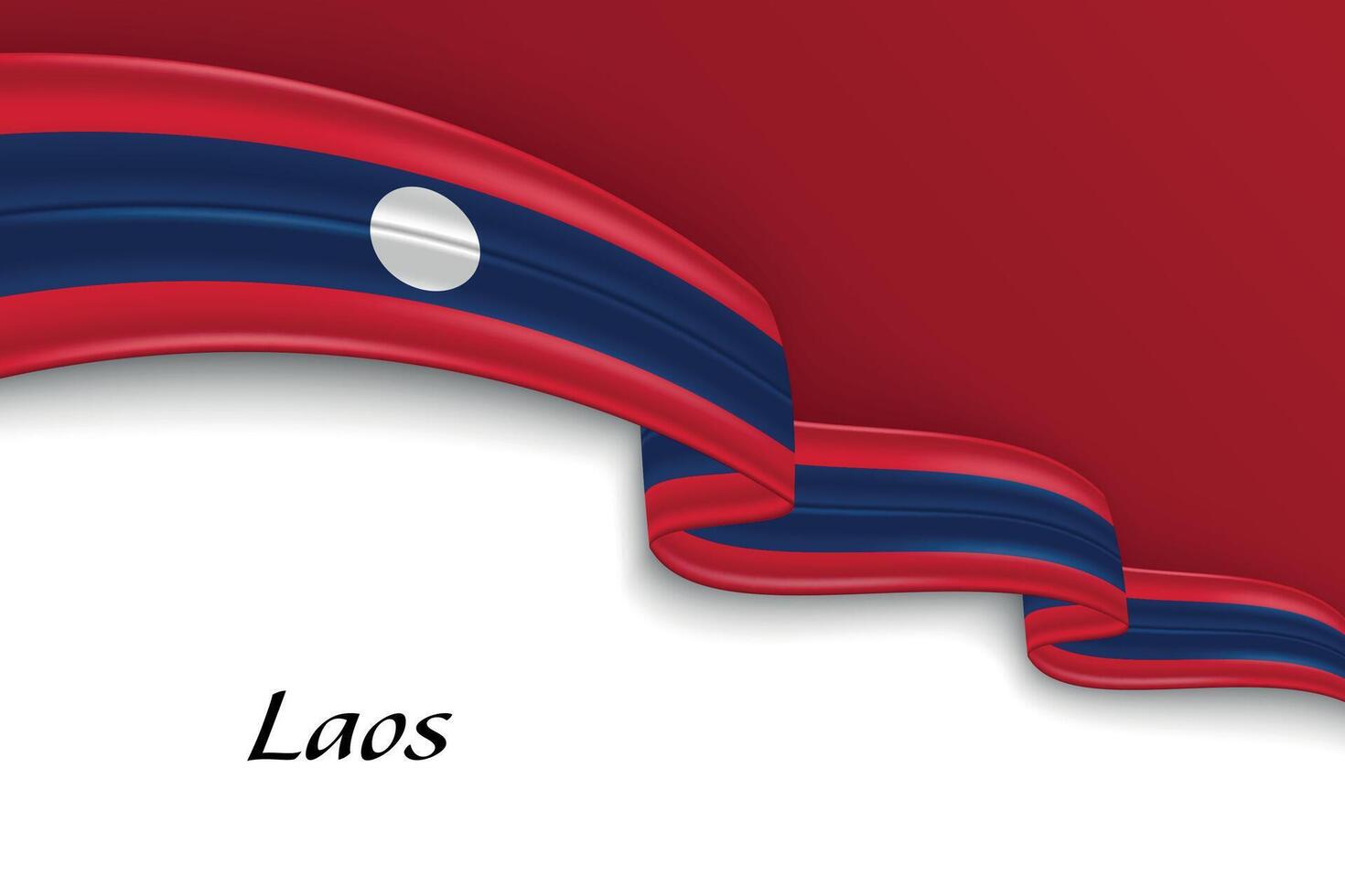 Waving ribbon with flag of Laos vector