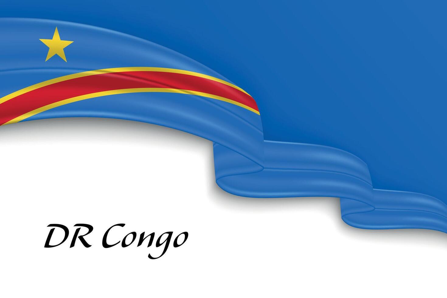 Waving ribbon with flag of DR Congo vector
