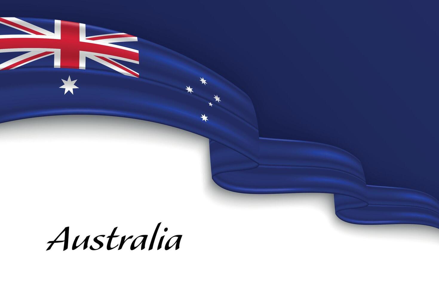 Waving ribbon with flag of Australia vector